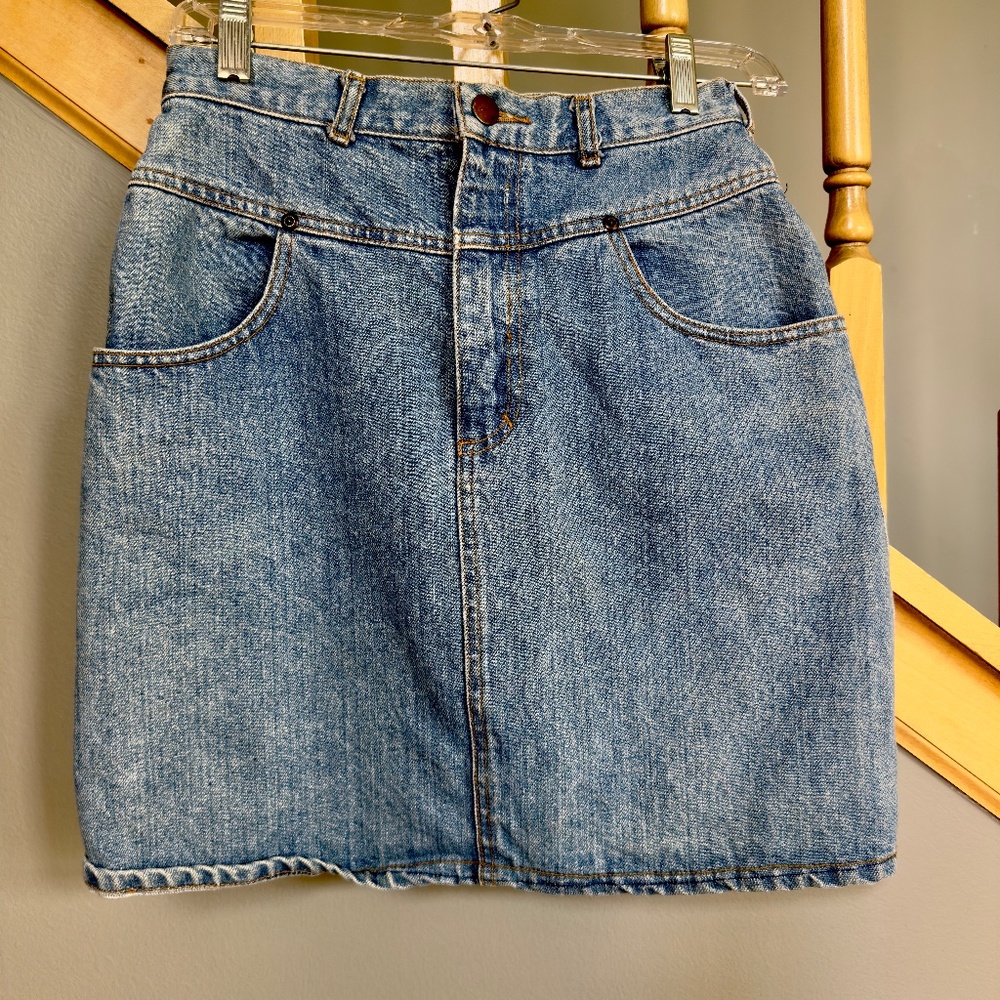 Vintage Ootimum Stonewashed Denim Jean Skirt sz 7/8